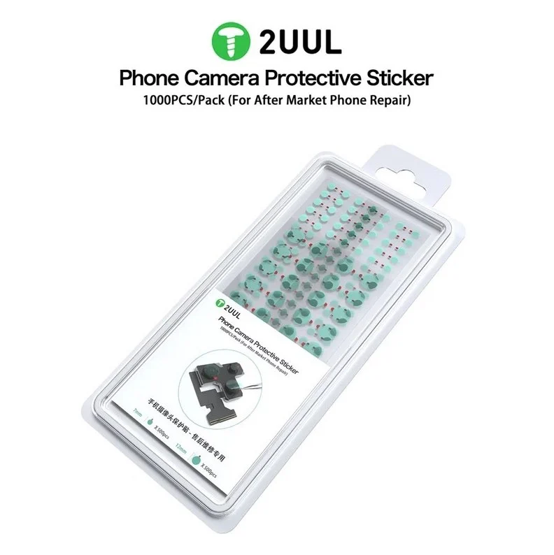 2UUL DA30 สติ๊กเกอร์ป้องกันกล้องโทรศัพท์ 1,000 ชิ้น/แพ็ค