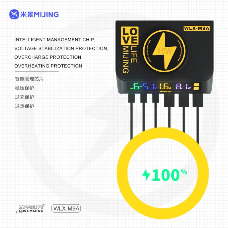 MIJING-WLX-M9A แท่นชาร์จ6พอร์ต+ไร้สาย