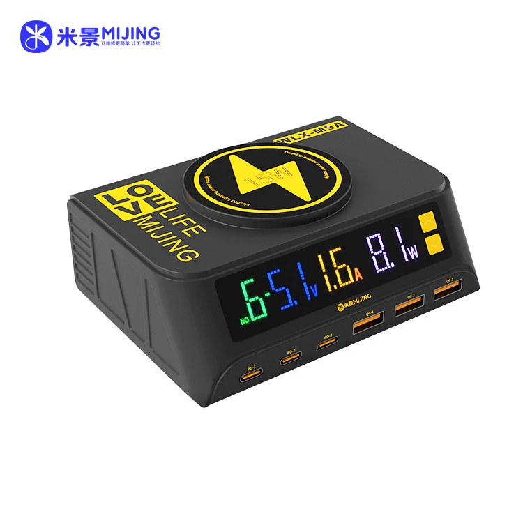 MIJING-WLX-M9A แท่นชาร์จ6พอร์ต+ไร้สาย