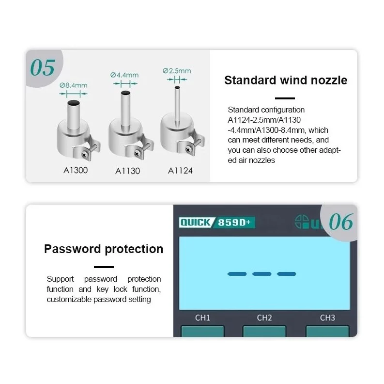 เครื่องเป่าลมร้อน QUICK 859D+