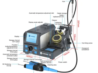 SUNSHINE S1 (8) SUNSHINE S1 หัวแร้งตั้งโต๊ะพร้อมด้ามจับแบบตะเกียบ