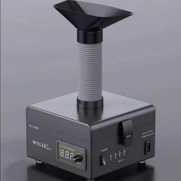 WYLIE WL-802S (1) WYLIE WL-802S เครื่องดูดควันแบบใหม่ เครื่องดูดควันแบบตั้งโต๊ะสำหรับเชื่อมซ่อมโทรศัพท์ดูดซับควัน