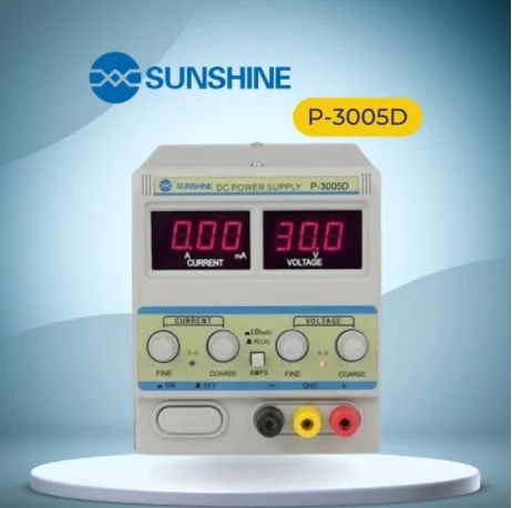 SUNSHINE P-3005D แหล่งจ่ายไฟ DC แบบควบคุม (0-30V, 0-5A)